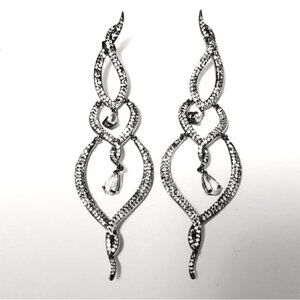 Gorgeous Crystal Drop Statement Earrings 4" Like New!